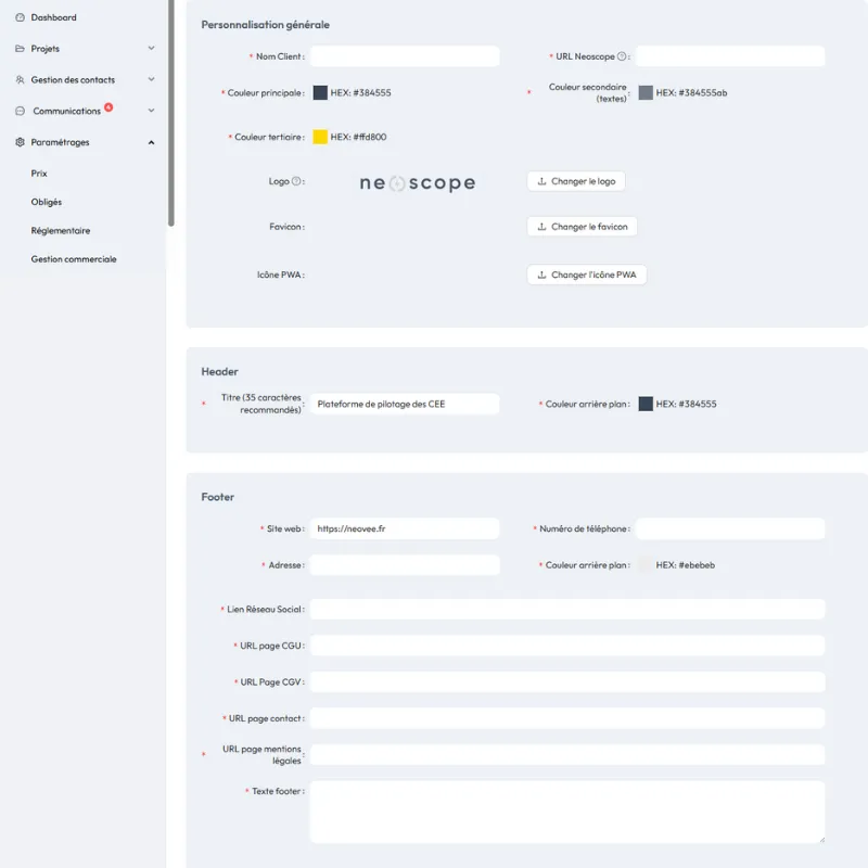 Image de présentation de la personnalisation de l'espace admin Neoscope